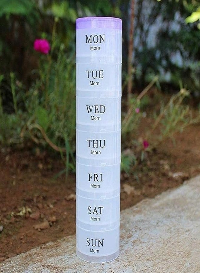 CLICKSWIFT منظم أقراص محمول من CLICKSWIFT، مزود بـ 7 علب فردية و3 أو 4 أقسام يومية، مناسب للسفر، مقاوم للماء، علبة أقراص شفافة، قطعة واحدة - Image 5